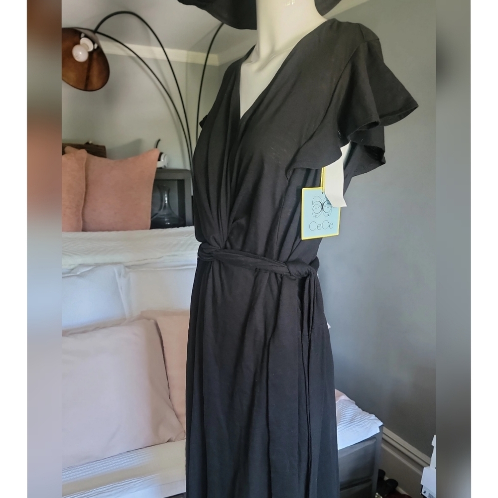 CeCe Black Flutter Sleeve Summer Dress - Size 1X - Picture 4 of 6